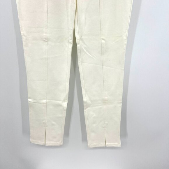NWT Forever 21 Ivory White Gold Button Nautical Stretch Pants Women's Medium - Picture 3 of 6